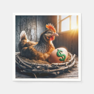 Groene dollar teken op een ei servet