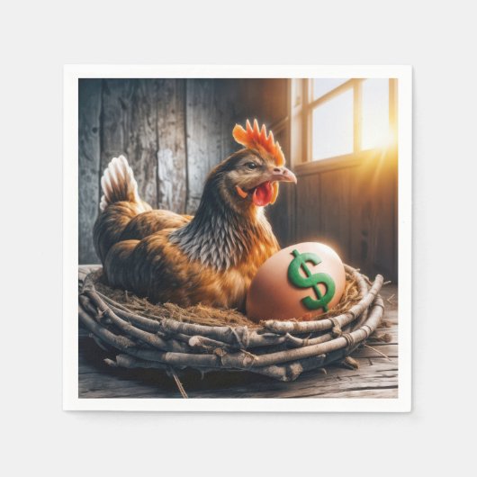 Groene dollar teken op een ei servet (Voorkant)