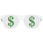 Groene Dollar-tekens in je ogen Retro Zonnebril (Voorkant)