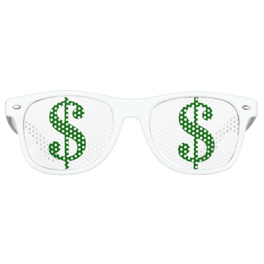 Groene Dollar-tekens in je ogen Retro Zonnebril (Voorkant)