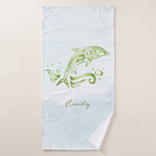 Groene Dolphin Personalized Bath Towel Set Bad Handdoek (Badhanddoek)