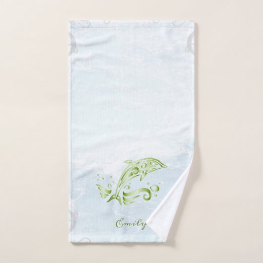 Groene Dolphin Personalized Bath Towel Set Bad Handdoek (Handdoek)