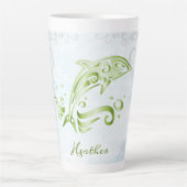 Groene Dolphin Persoonlijke Latte Mok (Voorkant)