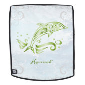 Groene Dolphin Persoonlijke rugzak Rugtassen (Verwijderbaar gezicht)