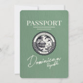 Groene Dominicaanse Republiek Paspoort bruiloft Kaart (Achterkant)
