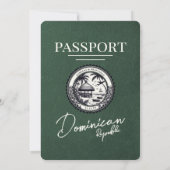Groene Dominicaanse Republiek Paspoort bruiloft Kaart (Achterkant)
