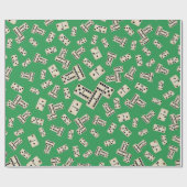 Groene dominos cadeaupapier (Vlak)