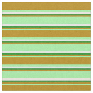 Groene, donkere Goldenrod, Forest Green & White Li Stof