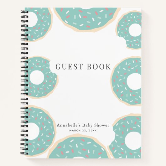 Groene Donut Baby shower Sprinkle Notitieboek (Voorkant)