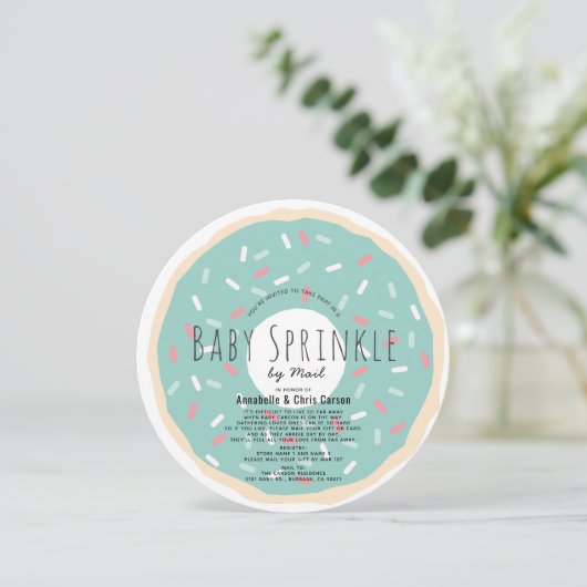 Groene Donut Baby Strooidouche door Mail Circle Kaart (Staand voorkant)