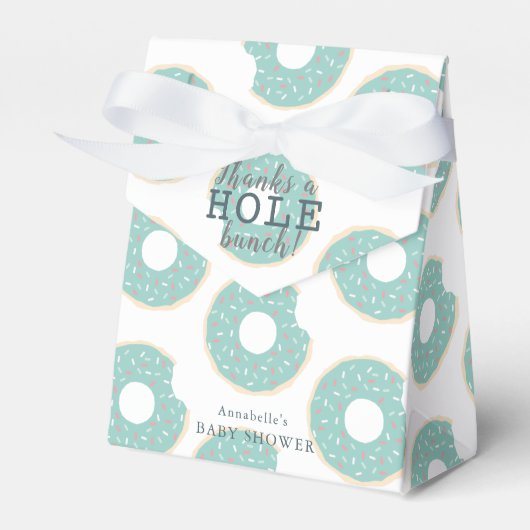 Groene Donut dank u Baby shower cadeau Bedankdoosjes (Voorkant Zijde)