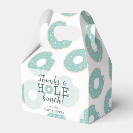 Groene Donut Dank u Baby shower Gift Favor Box Bedankdoosjes (Voorkant Zijde)