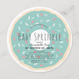 Groene donut drive-by Baby Sprinkle Shower Circle Kaart
