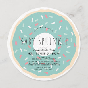Groene donut drive-by Baby Sprinkle Shower Circle Kaart