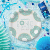 Groene Donut & Luiers Baby shower Sprinkle Papieren Bordje (Feest)