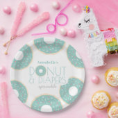 Groene Donut & Luiers Baby shower Sprinkle Papieren Bordje (Feest)