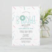 Groene Donut & Luiers Sprinkle Baby shower Kaart (Staand voorkant)