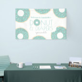 Groene Donut & Luiers Sprinkle Baby shower Spandoek (Beurs)