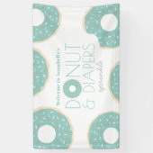 Groene Donut & Luiers Sprinkle Baby shower Spandoek (Verticaal)
