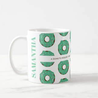 Groene donut mok met naam en citaat
