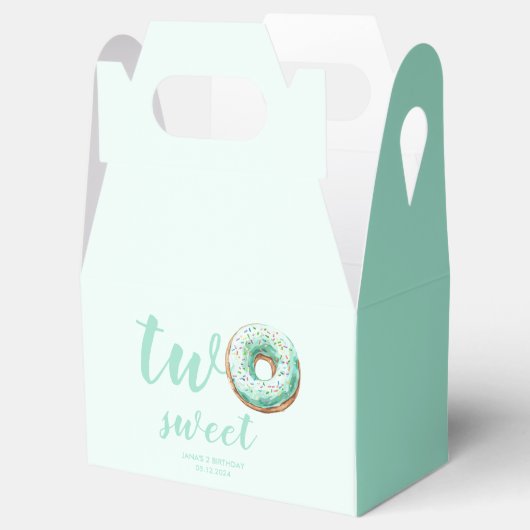 Groene Donut Verjaardag Bedankdoosjes (Geopend)