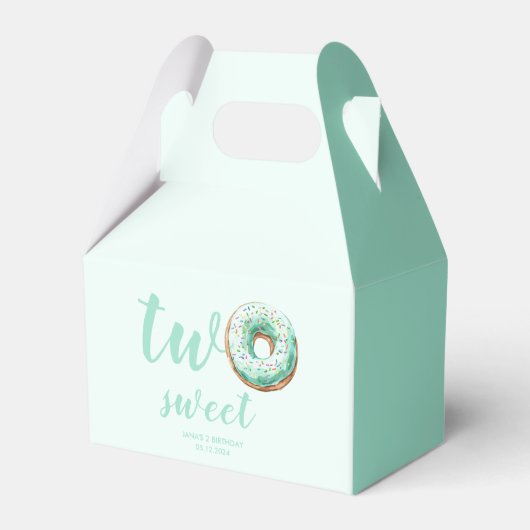 Groene Donut Verjaardag Bedankdoosjes (Voorkant Zijde)