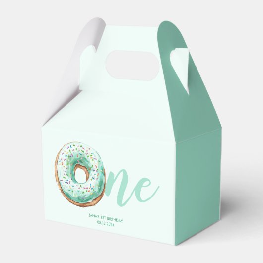 Groene Donut Verjaardag Bedankdoosjes (Achterkant)