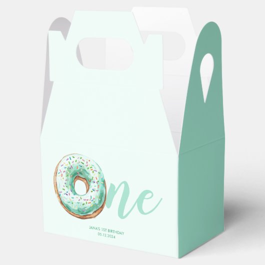 Groene Donut Verjaardag Bedankdoosjes (Geopend)