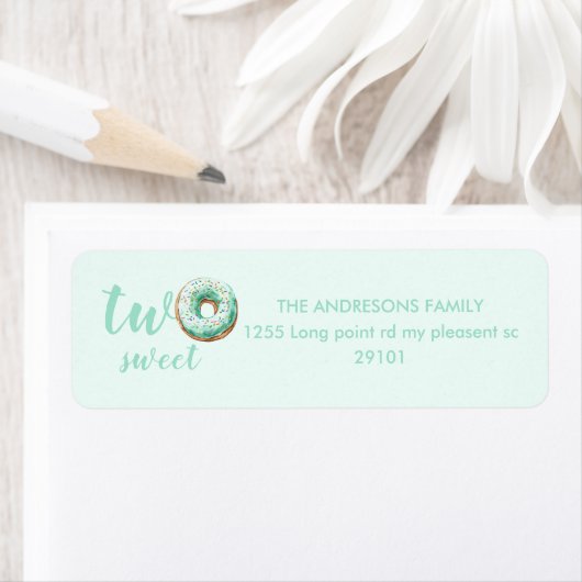 Groene Donut Verjaardag Etiket (Insitu)