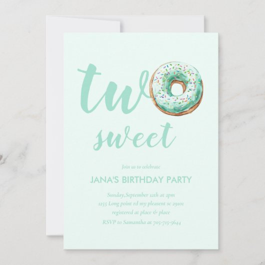 Groene Donut Verjaardag Kaart (Voorkant)