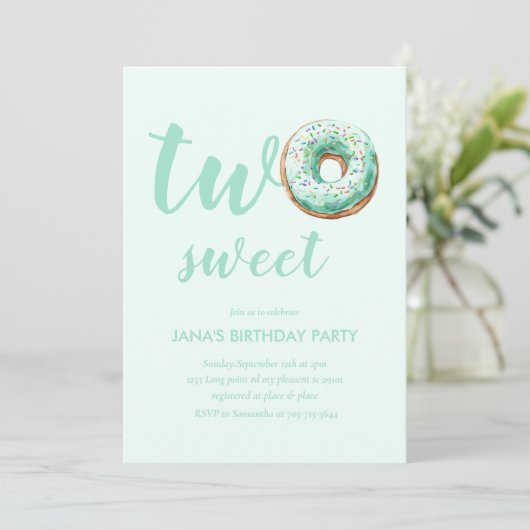 Groene Donut Verjaardag Kaart (Staand voorkant)