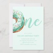 Groene Donut Verjaardag Kaart (Voorkant)