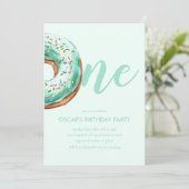 Groene Donut Verjaardag Kaart (Staand voorkant)