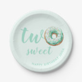 Groene Donut Verjaardag Papieren Bordje (Voorkant)