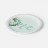 Groene Donut Verjaardag Papieren Bordje (Gekanteld)