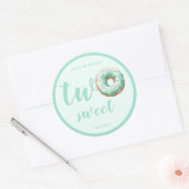 Groene Donut Verjaardag Ronde Sticker (Envelop)