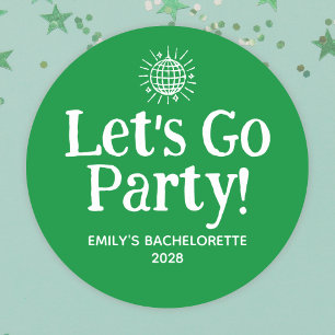 Groene Doodle Disco Bal Bachlorette Feest Ronde Sticker