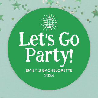 Groene Doodle Disco Bal Bachlorette Feest Ronde Sticker