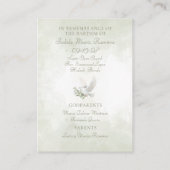 Groene doop biddende kind kruis herinneringskaart visitekaartje (Achterkant)