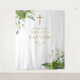 Groene Doop Christening Foto Achtergrond Wandkleed
