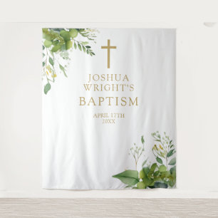 Groene Doop Christening Foto Achtergrond Wandkleed