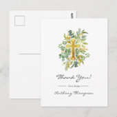 Groene Doop of Dankbetuiging Doopfeest Briefkaart (Voorkant / Achterkant)