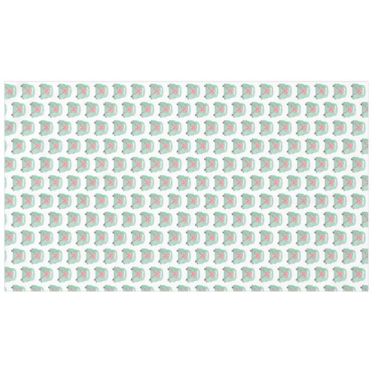 Groene door de hand getrokken Bridal-auto Tafelkleed (Voorkant (Horizontaal))