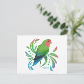 Groene doorsnede Lovebird Briefkaart (Staand voorkant)