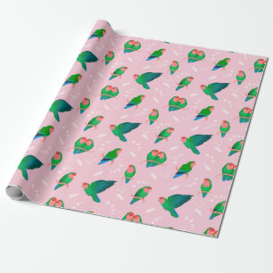 Groene doorsnede Lovebird Cadeaupapier