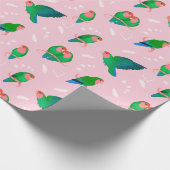 Groene doorsnede Lovebird Cadeaupapier (Hoek)