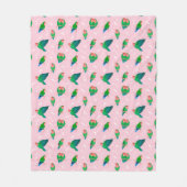 Groene doorsnede Lovebird Fleece Deken (Voorkant)