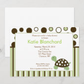 Groene Dot Mod Turtle 5x7 Baby shower Kaart (Voorkant / Achterkant)