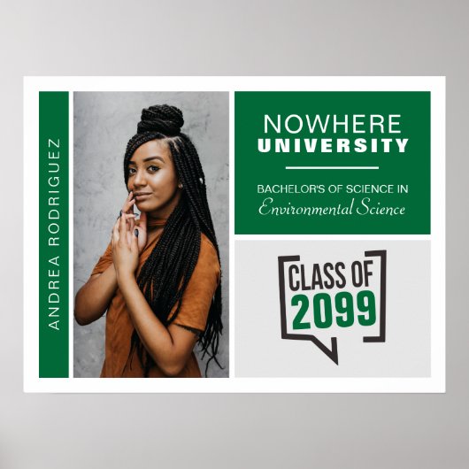 Groene dozen en foto-Afstuderen Poster (Voorkant)