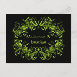  groene draaiboeken op zwart sparen de datum aankondigingskaart